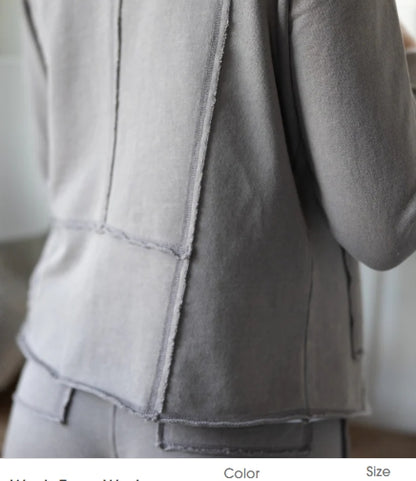 Escape Color Wash Terry Work Horse Cardi - Fog - 28097