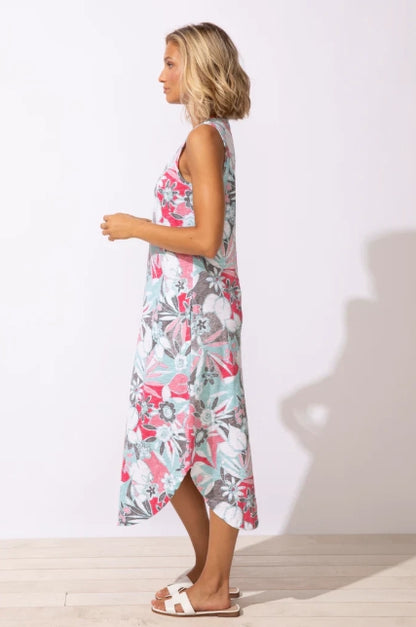 Escape by Habitat "Fiji Floral" Sleeveless Seamed Dress - 83406