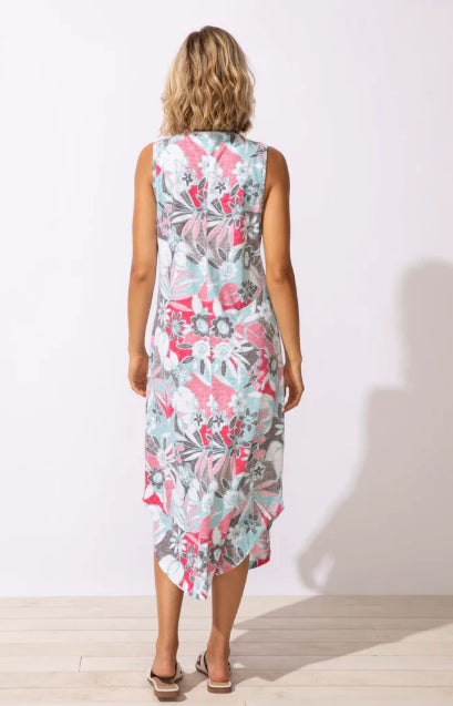 Escape by Habitat "Fiji Floral" Sleeveless Seamed Dress - 83406