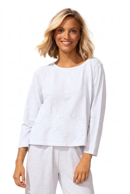 Escape by Habitat  Embroidered Applique Boxy Tee - 15425