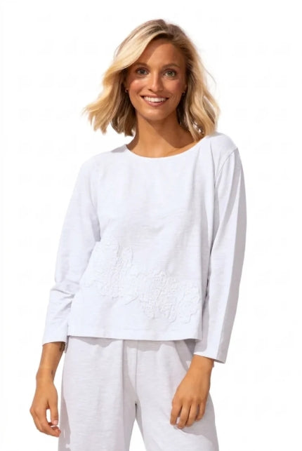 Escape by Habitat  Embroidered Applique Boxy Tee - 15425