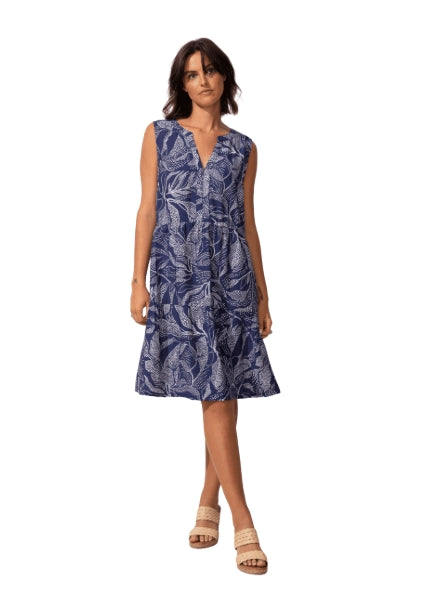 Escape by Habitat Paradise Dress Dotted Leaves - Navy – 85615