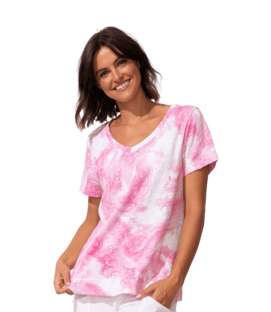 Escape by Habitat Ocean Marble V-Neck Tee – 13500
