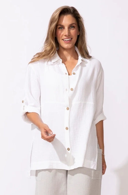 Escape by Habitat 3/4 Sleeve Beach Shirt - White -  32440