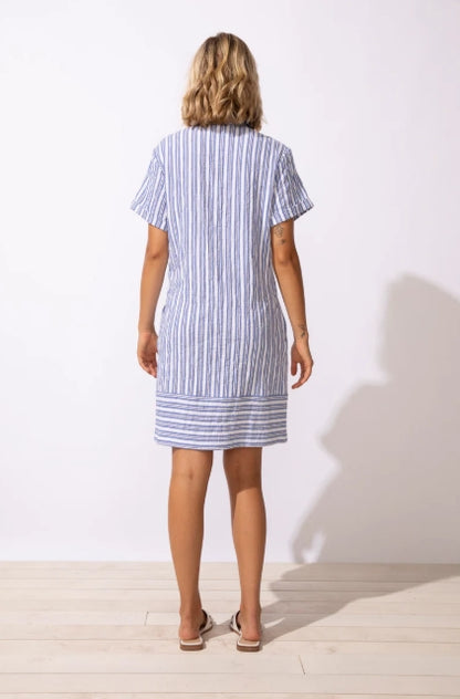 Escape by Habitat Marina Stripe Shirt Dress - Blue - 82370