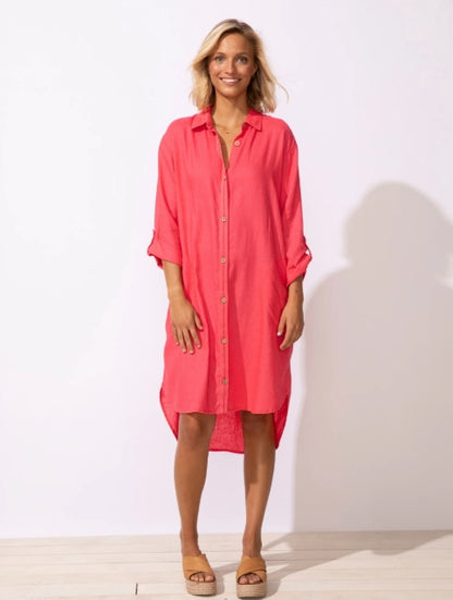 Habitat by Escape Linen Shirt Dress - Poppy - 83124