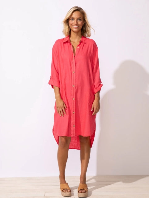 Habitat by Escape Linen Shirt Dress - Poppy - 83124