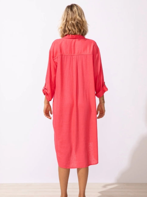 Habitat by Escape Linen Shirt Dress - Poppy - 83124