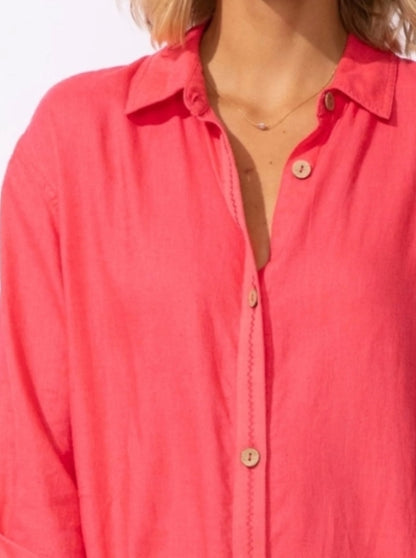 Habitat by Escape Linen Shirt Dress - Poppy - 83124
