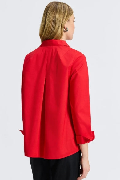 Foxcroft Agnes No Iron Stretch Long Sleeve Popover Shirt - 199955