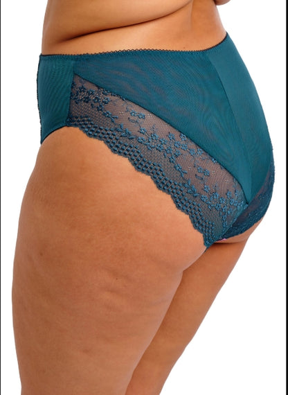 Elomi Lucie High Leg Brief Panty - size L - Teal Floral - EL4498 TOL