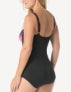 Gabar Chlorine Resistant V Neck One-Piece Swimsuit - Blk Multi - G8Q434 004