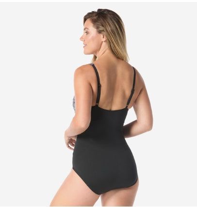 Gabar Mastectomy-Friendly One-Piece Swimsuit - Blk/Wht - G9U215 005