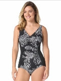 Gabar V Neck One Piece - Blk/Wht - G9U434 005