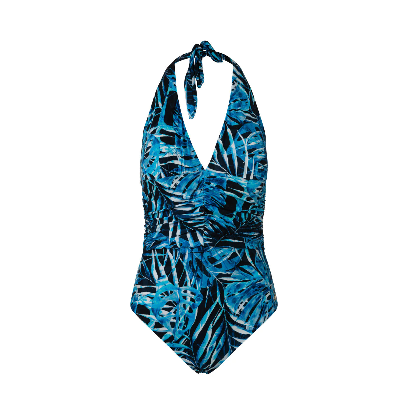 SeaSpray Bora Bora Halter One-Piece Swimsuit, Long Torso - Blue Tropical - SY010853L