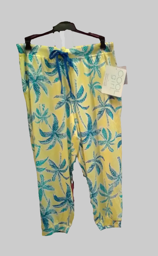 Cool Girl Capri Sleep Pant - Yellow Palm Tree - C325307
