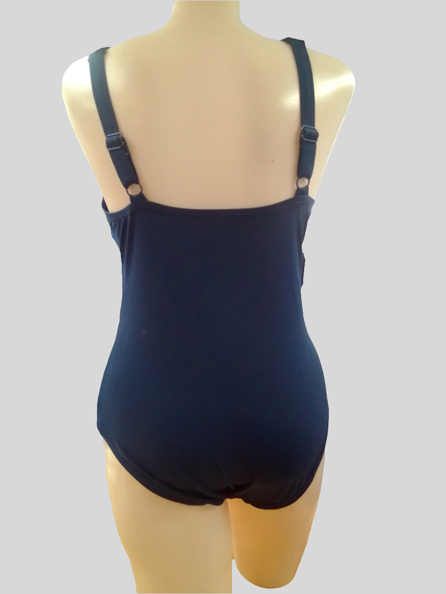 Gabar One Piece Blue V Neck Swimsuit - G7D404