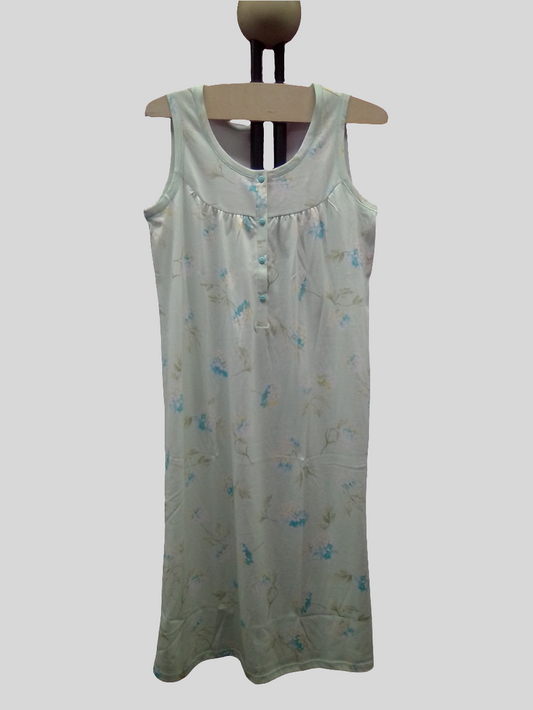 Linclalor Sleeveless Cotton Nightgown - Green - 175156