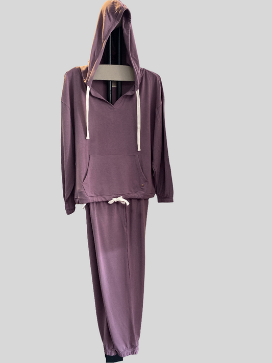 Latte Love Women's Purple Hooded Lounge Pant - XL