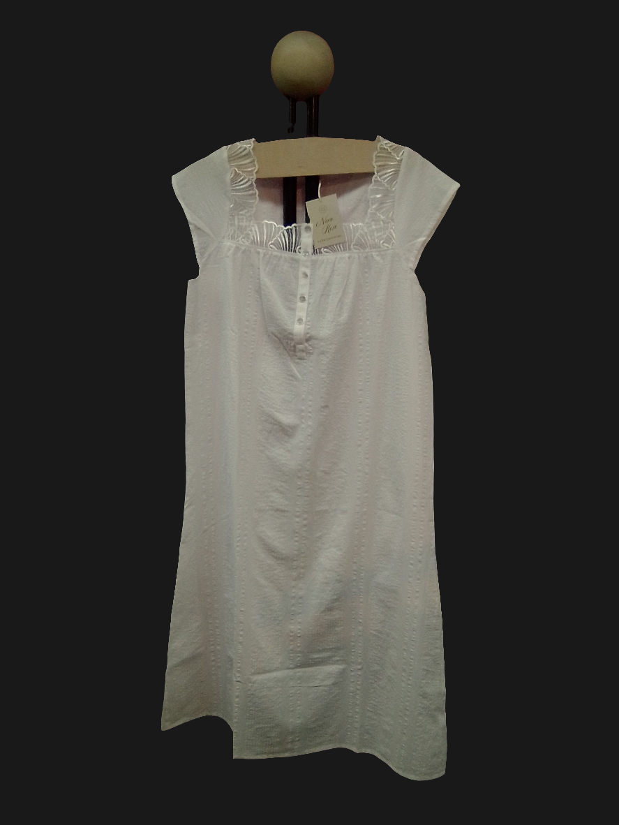 Cyberjammies,Christina Womens Lace Detail Seersucker Long Nightdress