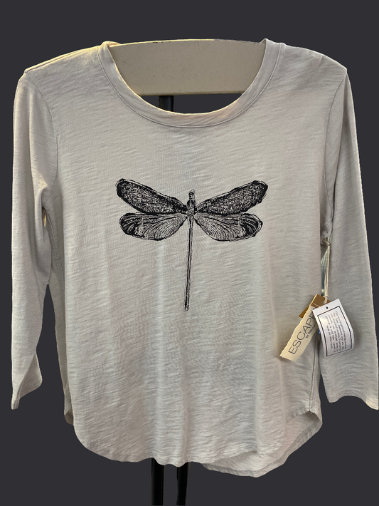 Escape Dragonfly Graphic Long Sleeve Tee - Dune - 42804