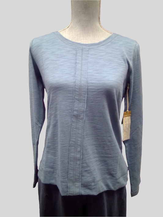 Escape Stay Centered Cotton Long Sleeve Tee - Indigo - 10030