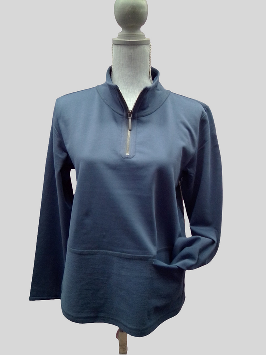 Escape Quarter Zip Pullover - Denim - 30121