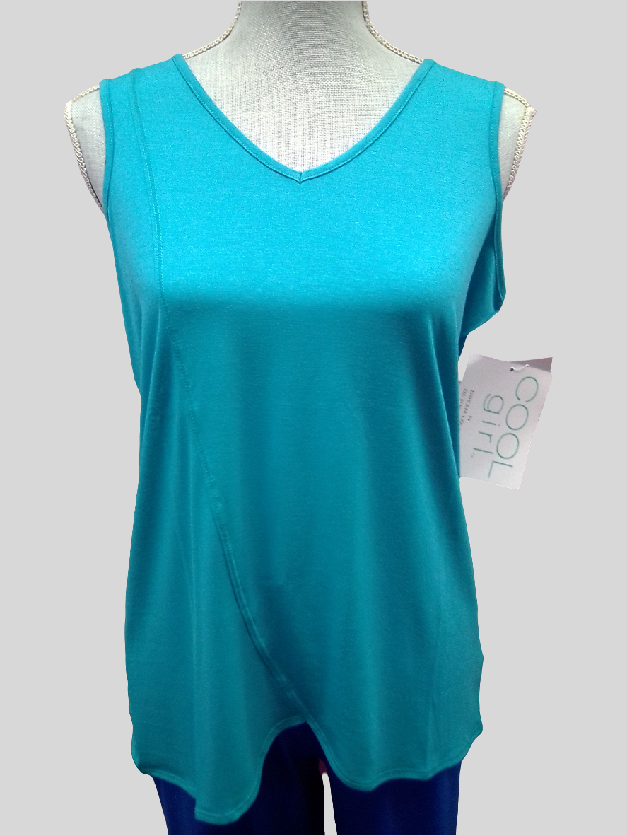 Cool Girl Liberty Love Tank Top - Teal - C325105