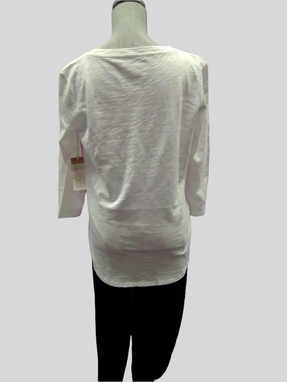 Escape 3/4 sleeve, Hight Low Tee - White - 10004