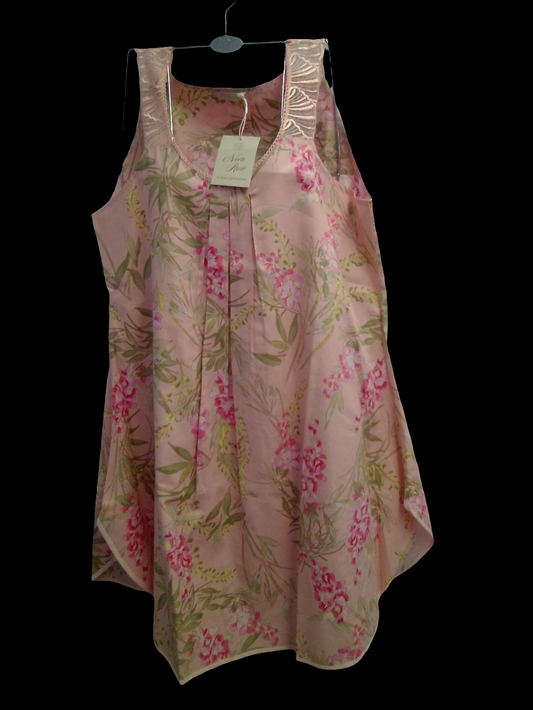 Cyberjammies, Lace Detail Peach Floral Print Swing Nightdress - 2131