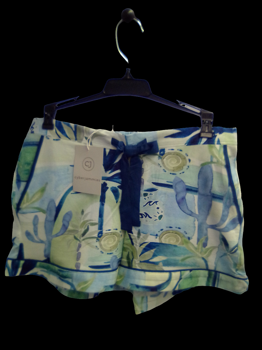 Cyberjammies Botanical Print Shorts -Cream Watercolour Landscape - 0721