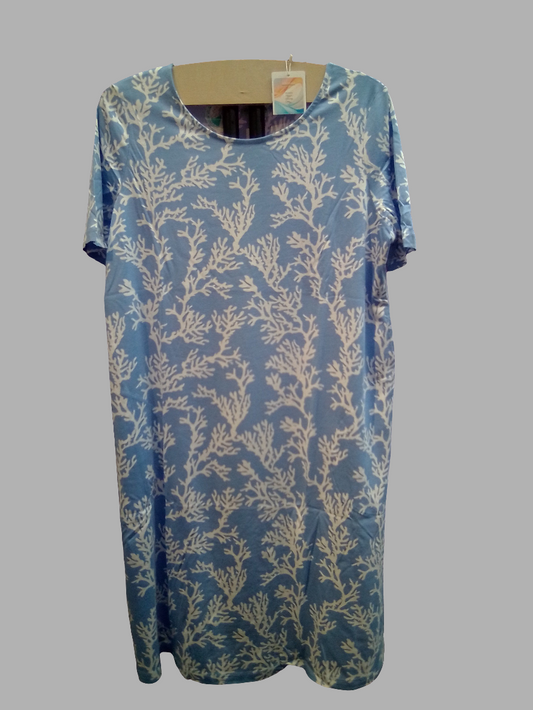 Ringella Blue Coral Print Sleepshirt - 48 / XL - 52 11 025