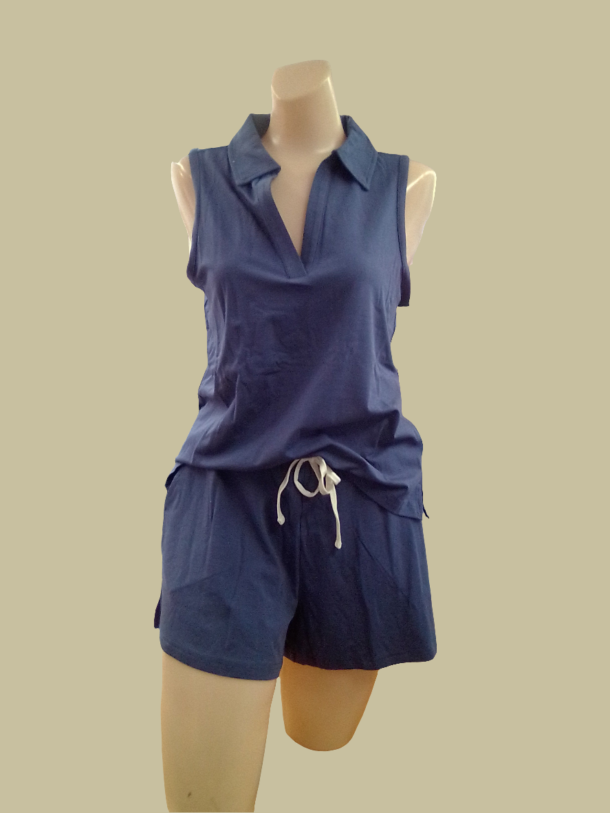 Lattelove Sleeveless Polo & Short Set