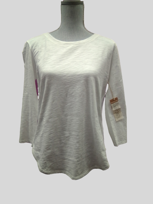 Escape 3/4 sleeve, Hight Low Tee - White - 10004