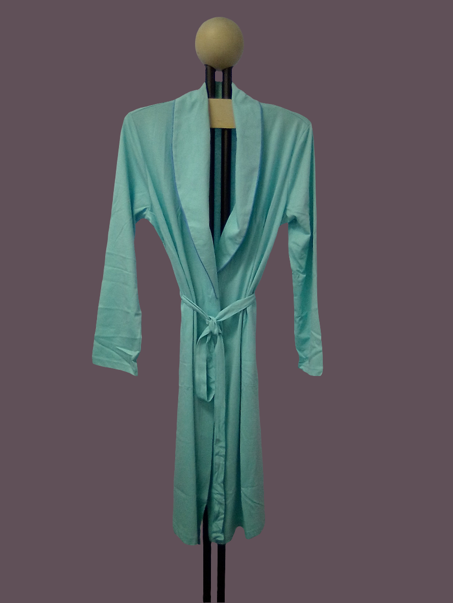 Linclalor Shawl Collar Wrap Dressing Gown - Aqua- 171513