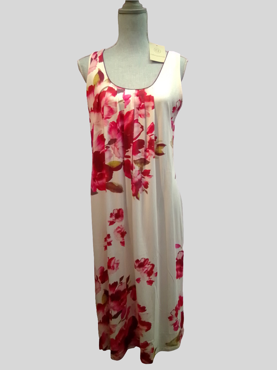 Isabella floral Printed Jersey Long Nightdress in Ox blood mix. Nora Rose by Cyberjammies