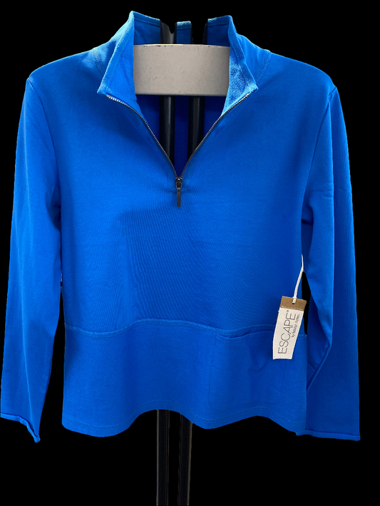 Escape Ocean Front Terry Cozy Quarter Zip - Riviera - Large - 30121