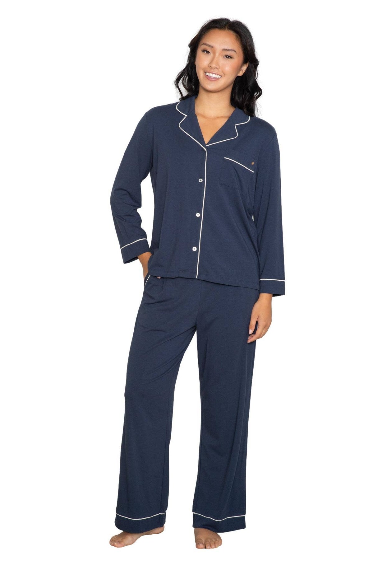 Lattelove Long Sleeve Notch Collar Pant Set - LW09KS052