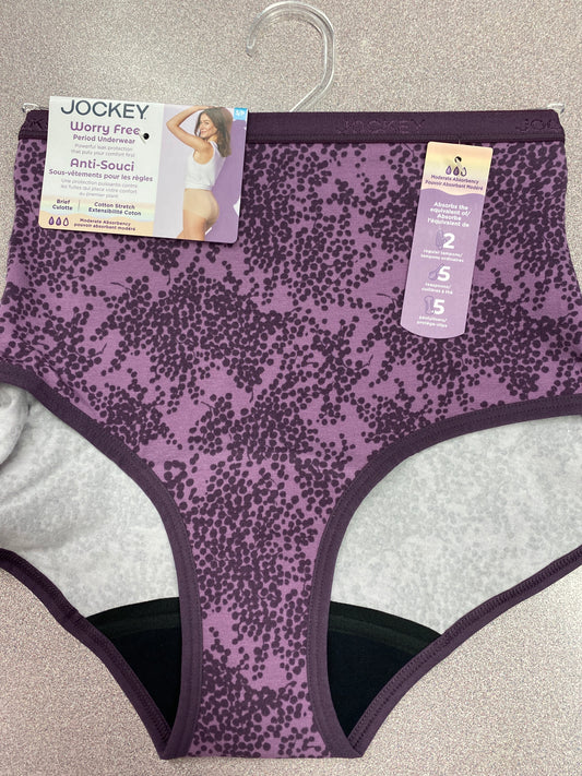 Jockey Worry Free Period Underwear- Purple Leopard - 20075
