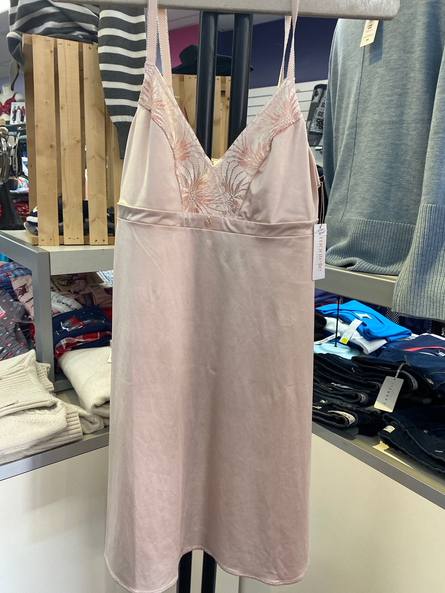 Embroidered Satin Slip