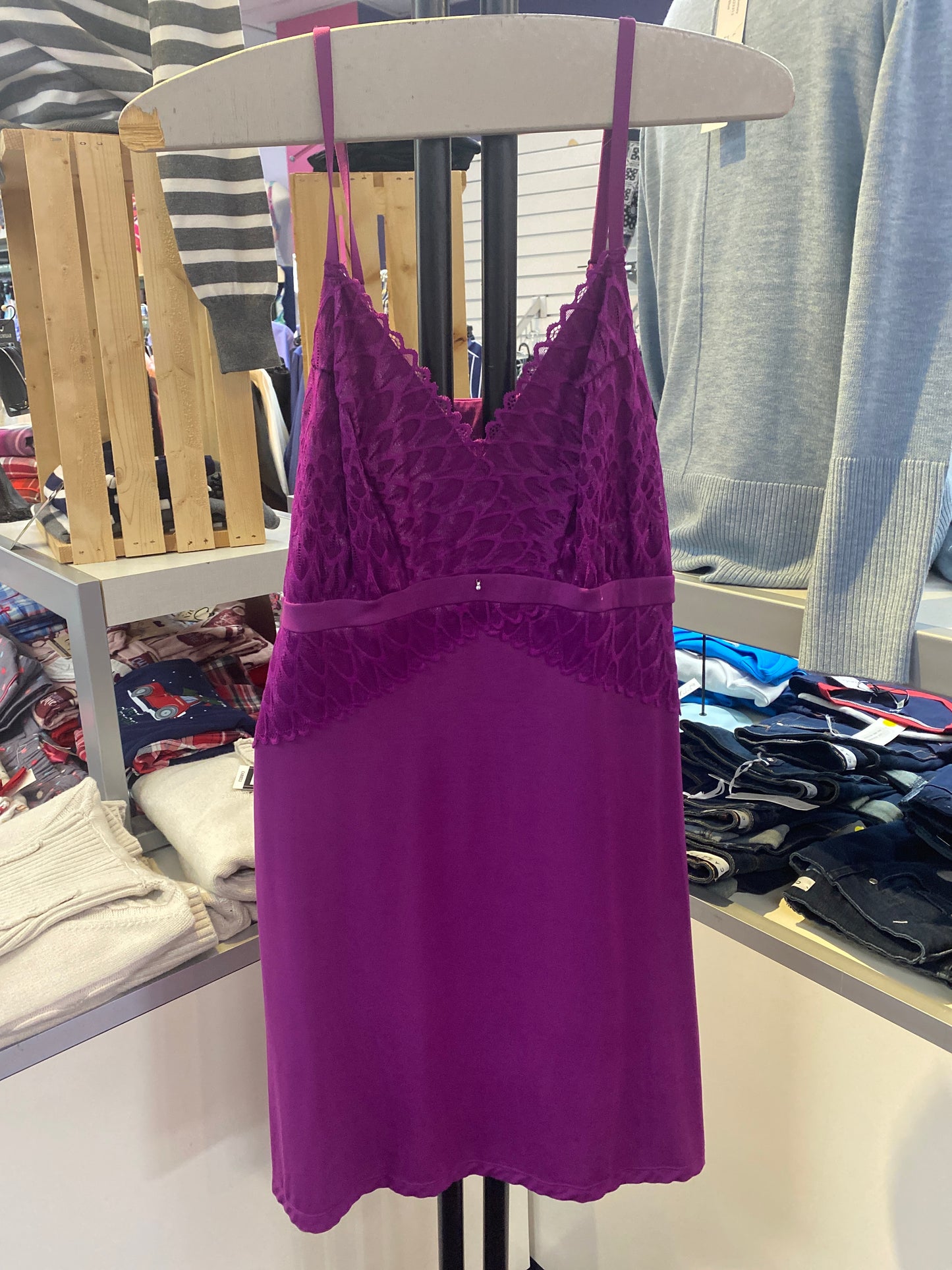 Women's Purple Lace Trim Dress