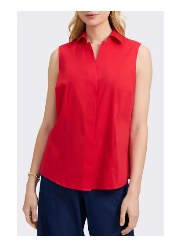 Foxcroft Taylor Sleeveless Non-Iron Shirt - Simply Red - 184886