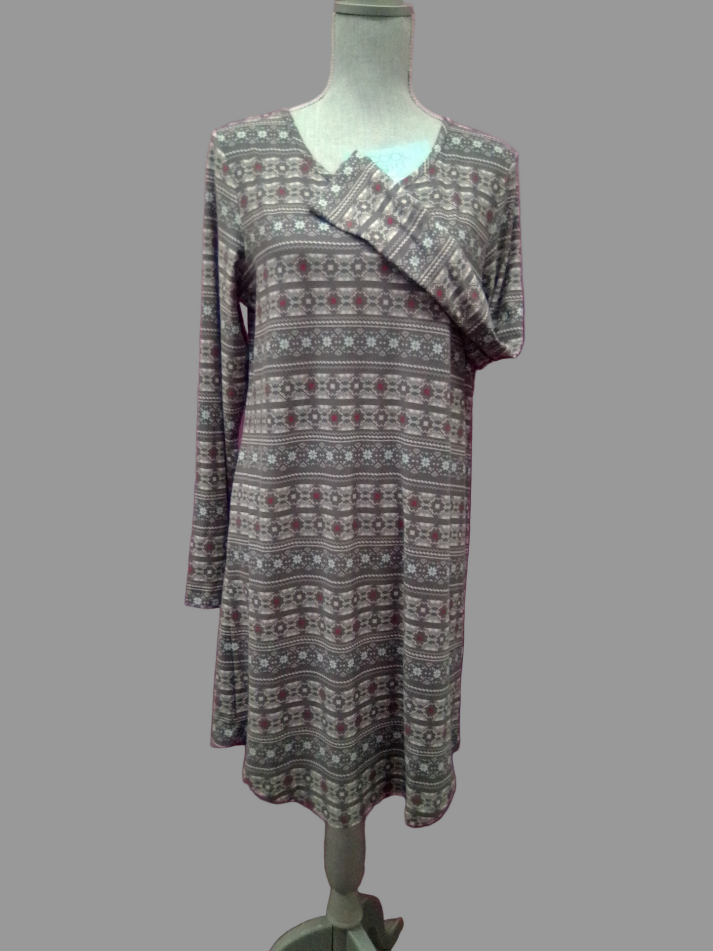 Cool Girl Long Sleeve Sleepshirt - Charcoal Print - C124202