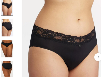 Montelle Intimates Lace Trim Brief Panties - 9004